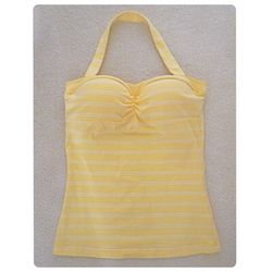 Yellow Striped Halter Top