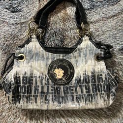 VTG Y2K 2000s BETTY BOOP MONOGRAM AOP SPELL OUT PURSE