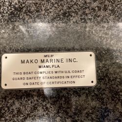 Mako Coast Guard Safety Plate
