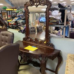 Consul Table With Mirror 