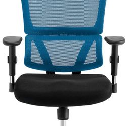  M4 Gaming Chair: 19.5” Mesh Seat, DVL, Fixed Back Recline - Airy Comfort/Responsive Support/Adjustable Features for Gamers (Black/Blue)