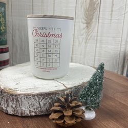 Christmas Countdown Candle With Wooden Lid 15 Oz.