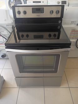 WHIRLPOOL GLASS TOP STOVE STAINLESS STEEL