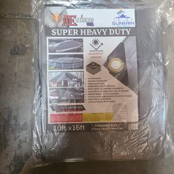 10ft × 16ft Super Heavy Duty Grey Tarp