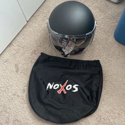 Soxon NTNK N325 Mono Night Leather Open-Face Motorcycle Helmet Chopper XS