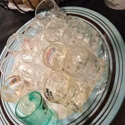 13 Vtg Federal Glass Mini Mug Shot Glasses