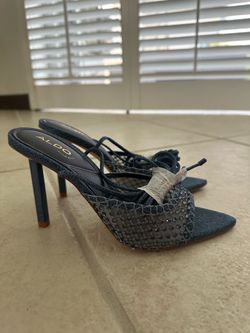 Aldo Crystal Sandals Demin blue