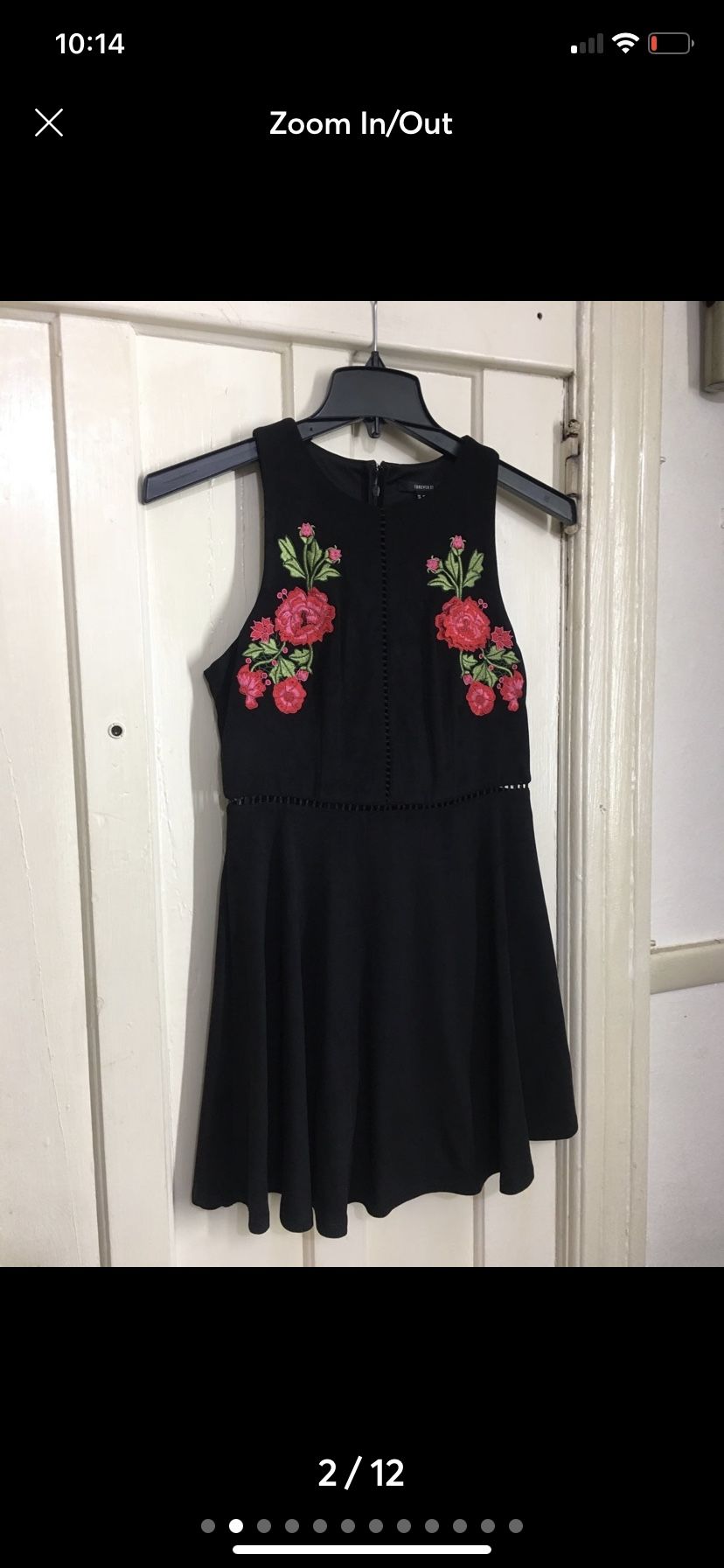 Forever 21 Floral Embroidered Lace Trim Sleeveless Mini Dress Size M