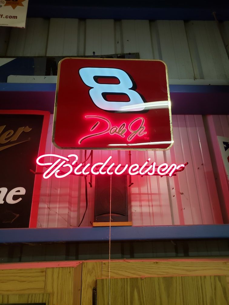 Neon Sign - Dale Earnhardt vintage budweiser 