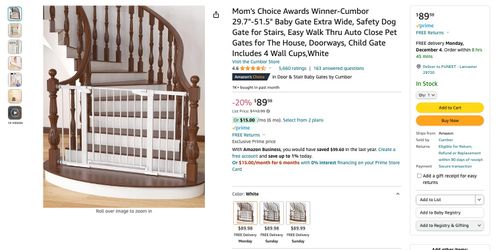 Cumbor 29.7"-51.5" Baby Gate NEW in BOX