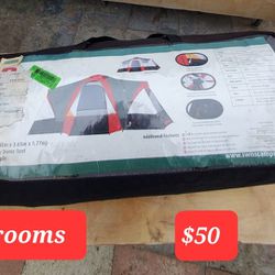 Camping tent 3 Rooms + 4 Sleeping Bags 