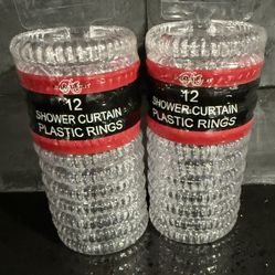 Shower Curtain Plastic Rings -2 Sets 