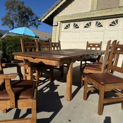 Rustic Dining Table With 8 Chairs 