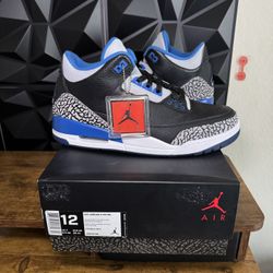 Jordan 3 Retro Sport Blue Size 12 Mens 