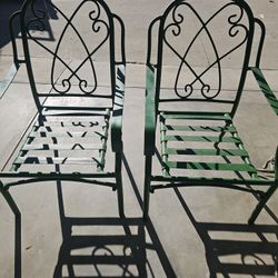 Vintage Solid Iron  green CHAIRS  