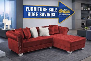 Luxury Red Velvet Sectional