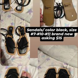 Sandals Black Color Aize #7,10, And 11