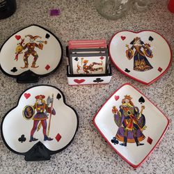 Poker Costerà And Snack Plates Never Used, Make An Offer