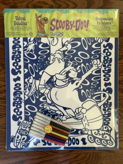 Velvet Doodle 16 X 20 Scooby Doo Two Posters 6 Color Pens, Vtg Sealed