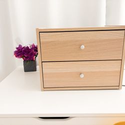 Wooden Two Drawer Storage Chest