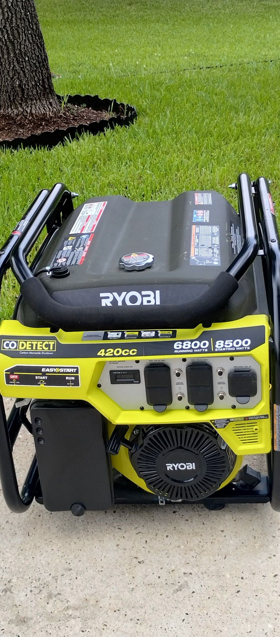 RYOBI 6,800-Watt Recoil Start UL Gasoline Powered Portable Generator with CO Shutdown Sensor