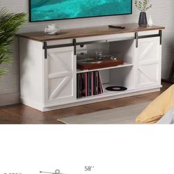 White Composite TV Stand Adjustable Cabinets