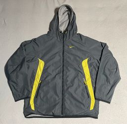 Vintage Large Nike Y2K 2000s Jacket Hooded Swoosh Reversible Jacket Fleece