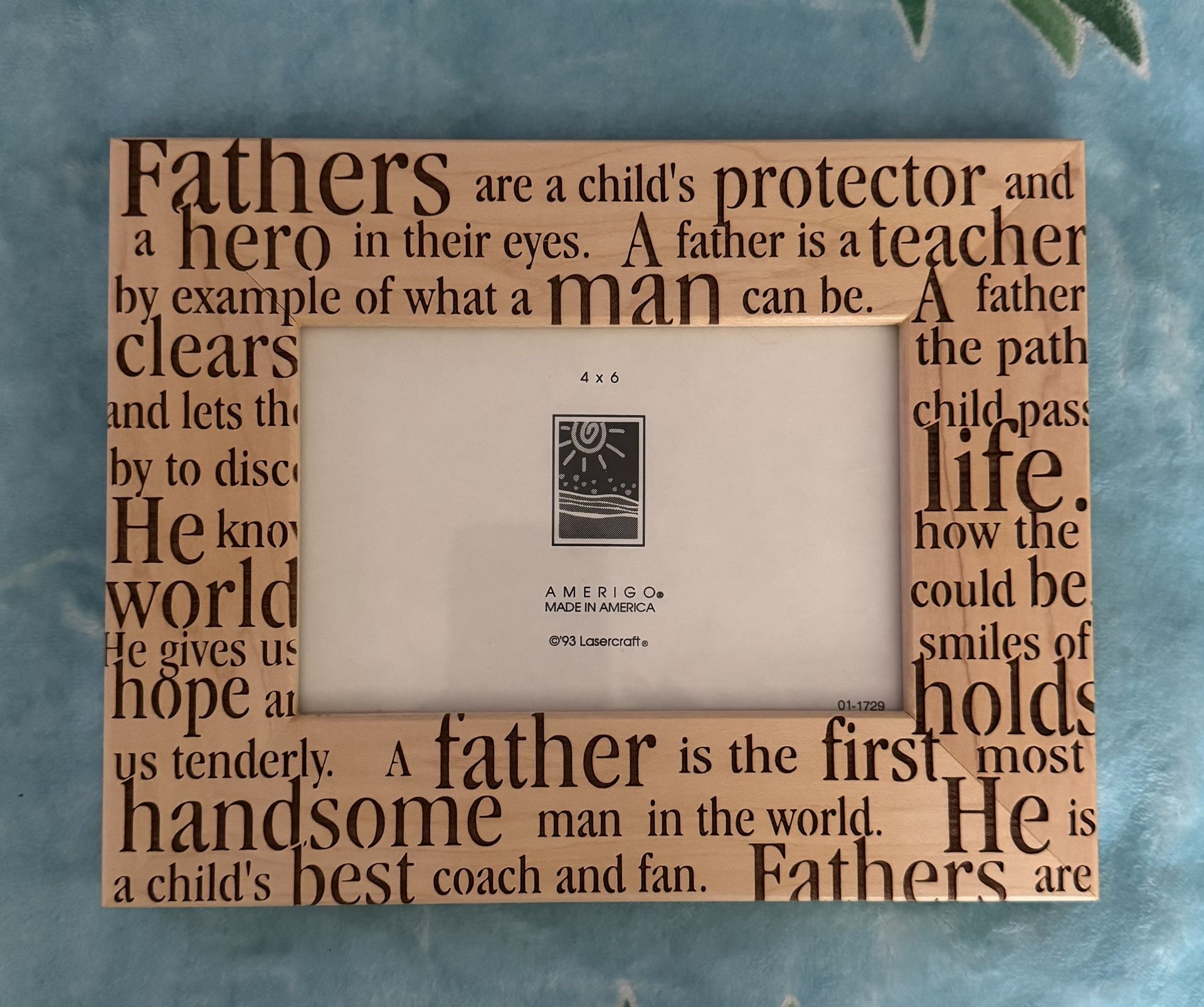 Amerigo Father Maple picture frame 4x6 new