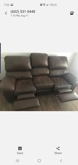 Brown leather door recliner