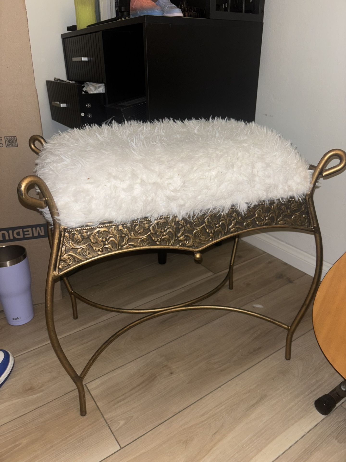 Fluffy Antique Brass Stool