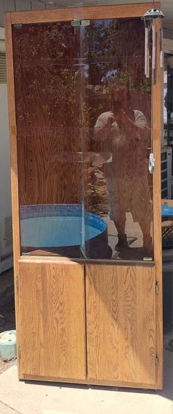 Kiddy corner cabinet with glass doors