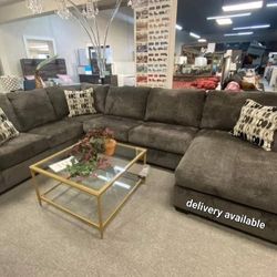 Brand New/ Black Velvet Double Chaise Sectional, Seccional, Couch// Delivery Available 
