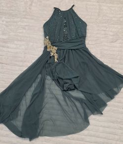 💚✨ Beautiful Teal & Gold Lyrical Dance Competition Costume — Weissman SA