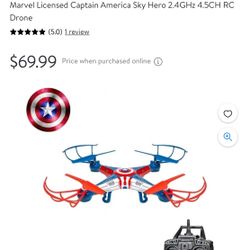Marvel Licensed Captain America Sky Hero 2.4GHz 4.5CH RC Drone $40