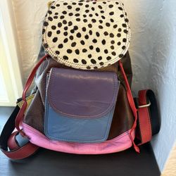Colorful Polka Dot Backpack, Soruka Brand Leather