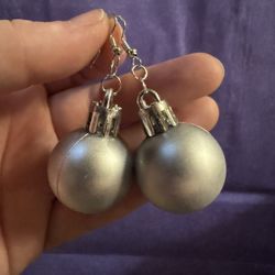 Handmade Matte Silver Ornament Earrings