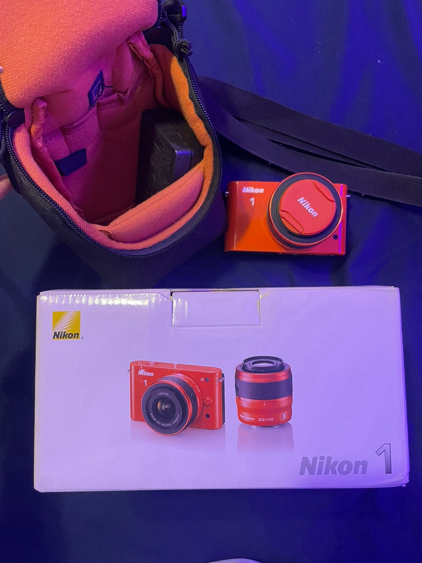 Nikon 1 J2 Digital Camera with 10-30mm VR Lens (Orange)