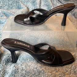 Black 3 Inch Heel Sandals, “Unlisted” By Kenneth Cole