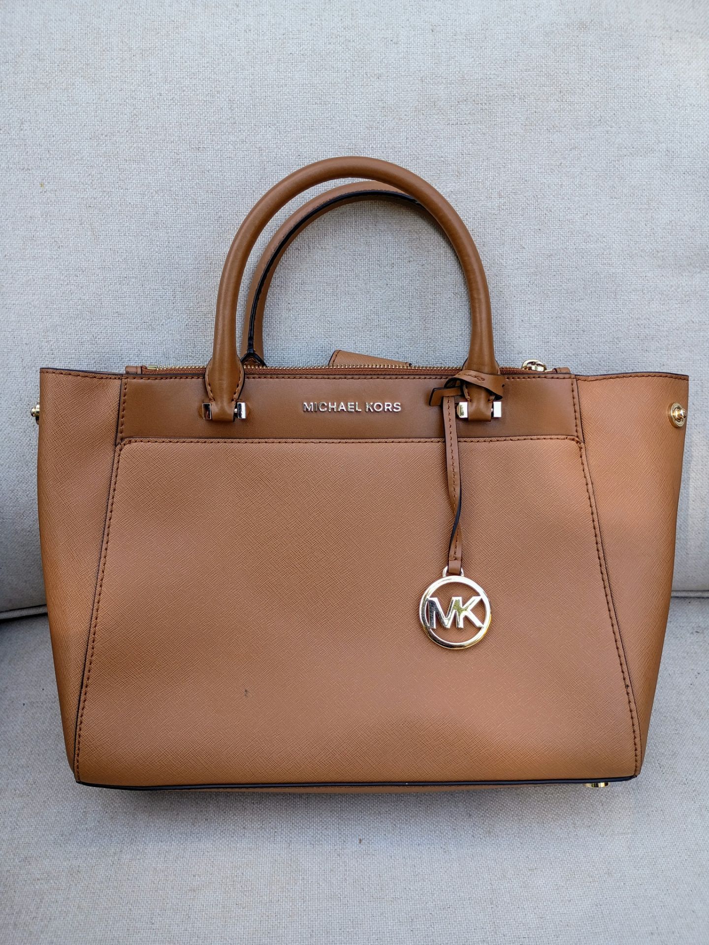 Michael Kors Brown Saffiano Leather Satchel Bag