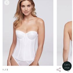 White Satin Torsolette Size 38