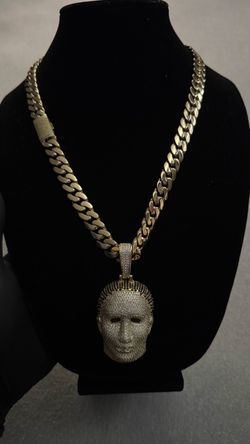 14k Gold Cuban with Iced Out Micheal Myers Pendant