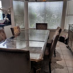 Dining Table Set & Buffet Cabinet
