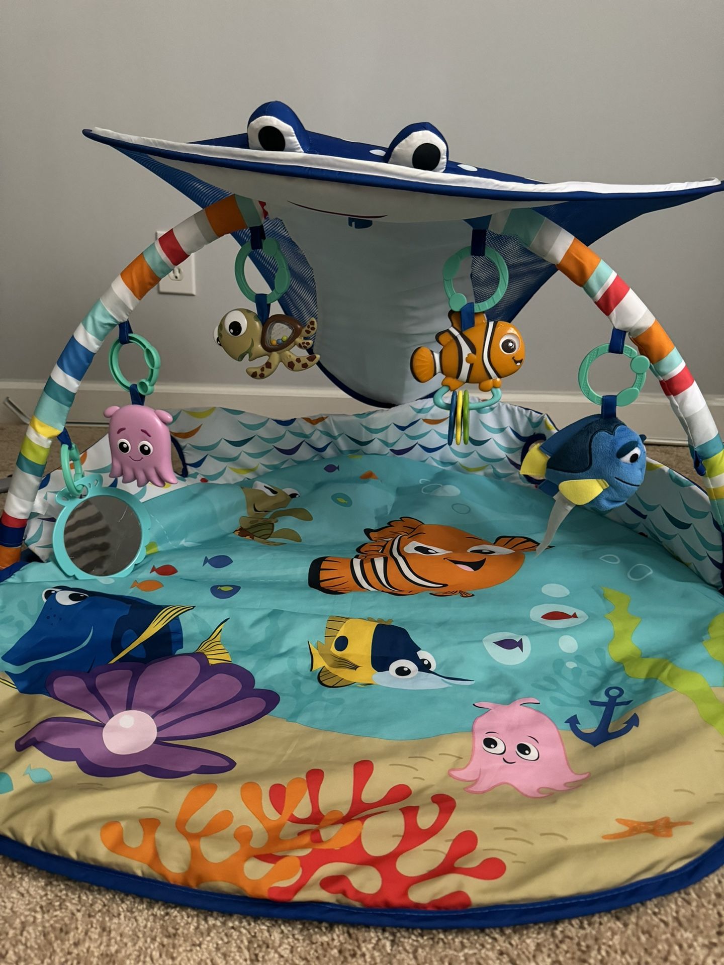 Disney Baby Finding Nemo Mr. Ray Baby Activity Gym & Tummy Time Play Mat by Bright Starts