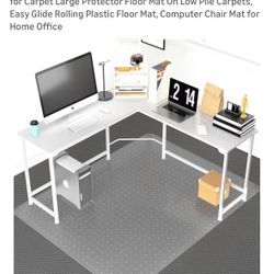 Office Chair Mat for Carpeted Floor, 63"x51" Clear Desk Mat for Carpet Large Protector Floor Mat On Low Pile Carpets, Easy Glide Rolling Plastic Floor