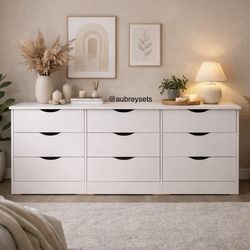 White 9 drawer dresser