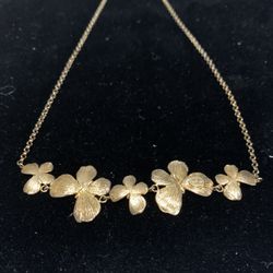 18k Gold In Case Sterling Silver Butterfly Necklace 18 Inch 