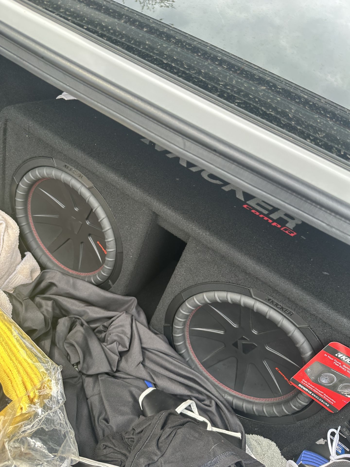 Dual Kicker CompR 12inch Subs with box