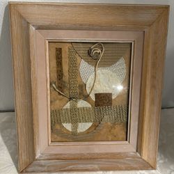 Original Collage By California, Redlands Artist Patty Hayden. Signed. Framed And Under The Glass