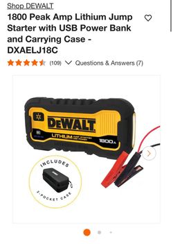 DeWALT 1800 pk Jump Starter
