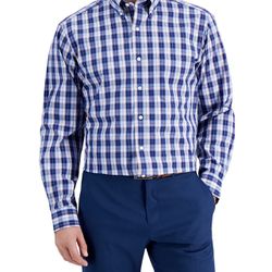 Men's Regular Fit Plaid Cotton Dress Shirt, 
